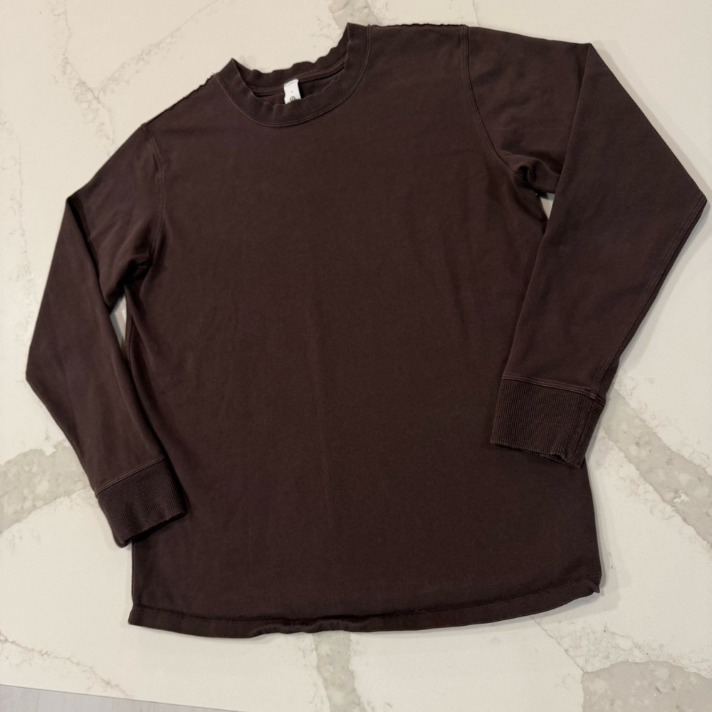 Lululemon All Yours Heavyweight Long Sleeve Shirt Women’s Size 4 Chocolate Brown - Picture 3 of 7